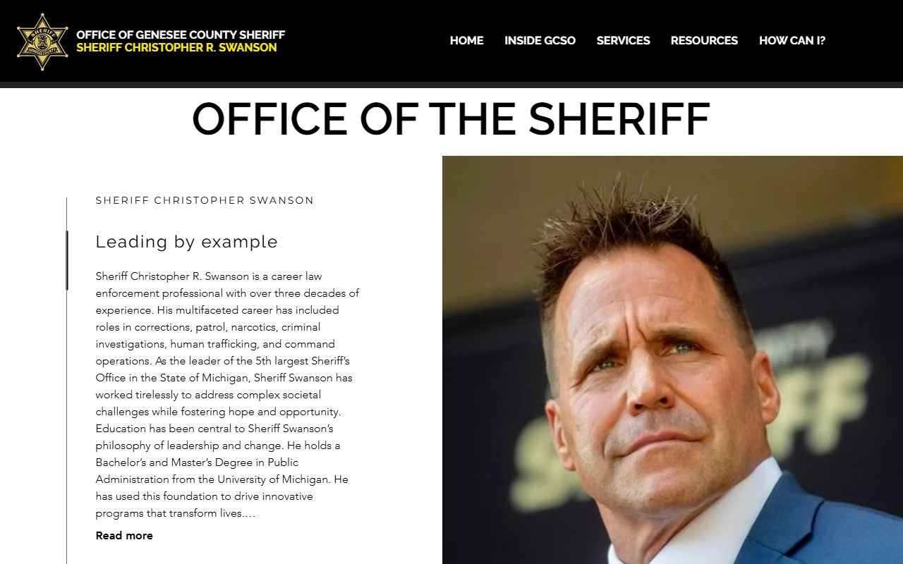 Sheriff Inside GCSO page describing the IGNITE program at the Genesee County Jail