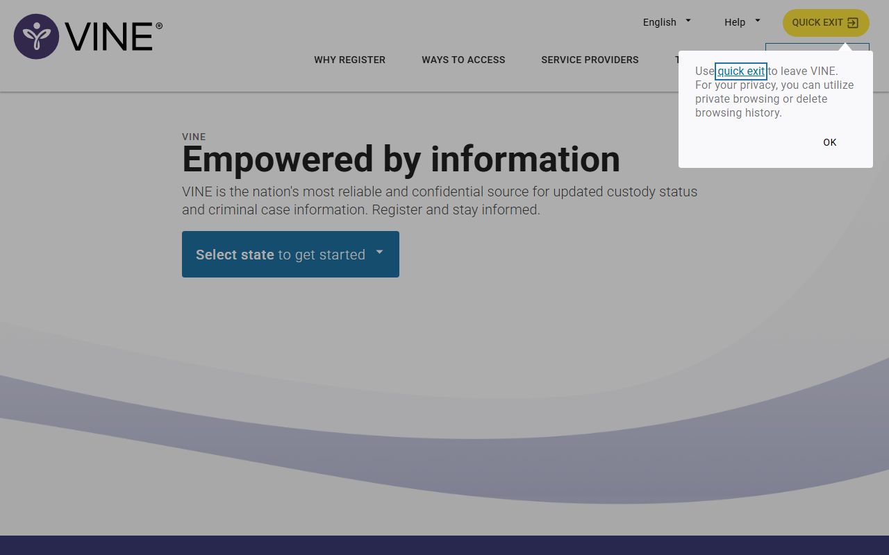 VINELink portal for Genesee County inmate custody notifications